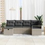 Conjunto de sofá de jardín 6 pcs Gris claro 232 x 122 x 85 cm