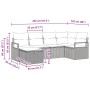 Conjunto de sofá de jardín 6 pcs Gris claro 232 x 122 x 85 cm