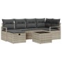 Conjunto de sofá de jardín 7 pcs Gris claro 232 x 122 x 85 cm