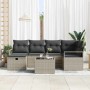 Conjunto de sofá de jardín 7 pcs Gris claro 232 x 122 x 85 cm