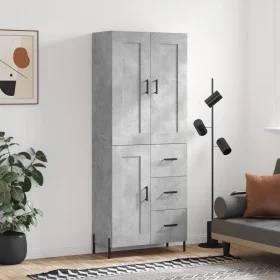 Concrete gray plywood tall sideboard 69.5x34x180 cm by vidaXL, Sideboards - Ref: Foro24-3200013, Price: 163,47 €, Discount: %