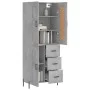 Aparador alto madera contrachapada gris hormigón 69,5x34x180 cm de vidaXL, Aparadores - Ref: Foro24-3200013, Precio: 163,83 €...
