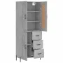 Aparador alto madera contrachapada gris hormigón 69,5x34x180 cm de vidaXL, Aparadores - Ref: Foro24-3200013, Precio: 163,83 €...