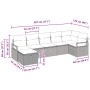 Conjunto de sofá de jardín 7 pcs Gris 287 x 122 x 85 cm