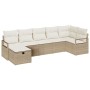 Conjunto de sofá de jardín con cojín 7 pcs beige y crema