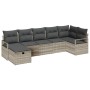 Conjunto de sofá de jardín 7 pcs Gris claro 287 x 122 x 85 cm