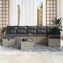 Conjunto de sofá de jardín 8 pcs Gris 287 x 122 x 85 cm