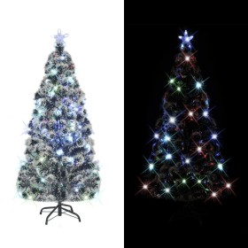 Árbol de Navidad artificial con soporte/LED 150 cm fibra óptica