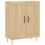 Aparador alto madera contrachapada color roble 69,5x34x180 cm