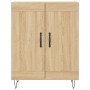 Aparador alto madera contrachapada color roble 69,5x34x180 cm