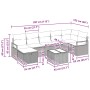 Conjunto de sofá de jardín 8 pcs Gris claro 287 x 122 x 85 cm