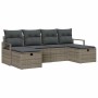 Conjunto de sofá de jardín 6 pcs Gris 230 x 117 x 85 cm