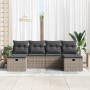 Conjunto de sofá de jardín 6 pcs Gris 230 x 117 x 85 cm