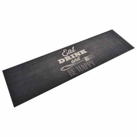 Alfombra de cocina lavable terciopelo negro 45x150 cm en Felpudos | Comprar online en Foro24