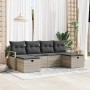 Conjunto de sofá de jardín 6 pcs Gris claro 230 x 117 x 85 cm