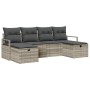 Conjunto de sofá de jardín 6 pcs Gris claro 230 x 117 x 85 cm