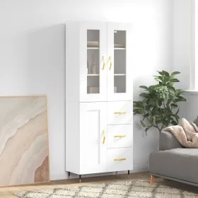 Hohes weißes Sperrholz-Sideboard 69,5 x 34 x 180 cm von vidaXL, Sideboards - Ref: Foro24-3198641, Preis: 201,14 €, Rabatt: %