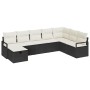 Conjunto de sofá de jardín con cojín 8 pcs Negro y crema