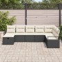 Conjunto de sofá de jardín con cojín 8 pcs Negro y crema