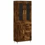 Aparador alto madera contrachapada roble ahumado 69,5x34x180 cm de vidaXL, Aparadores - Ref: Foro24-3198646, Precio: 171,84 €...