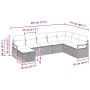 Conjunto de sofá de jardín 8 pcs Gris 287 x 177 x 85 cm