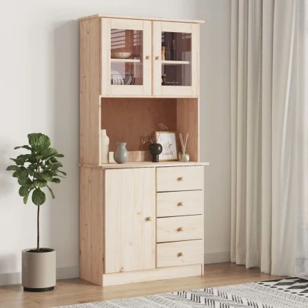 Tall solid pine wood cabinet 77x35x165 cm by vidaXL, Sideboards - Ref: Foro24-3187771, Price: 226,31 €, Discount: %