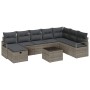 Conjunto de sofá de jardín 9 pcs Gris 287 x 177 x 85 cm