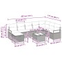Conjunto de sofá de jardín 9 pcs Gris 287 x 177 x 85 cm