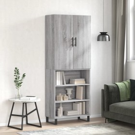 Aparador alto madera contrachapada gris sonoma 69,5x34x180 cm by vidaXL, Sideboards - Ref: Foro24-3196097, Price: 133,50 €, D...