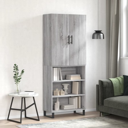 Aparador alto madera contrachapada gris sonoma 69,5x34x180 cm de vidaXL, Aparadores - Ref: Foro24-3196097, Precio: 131,56 €, ...