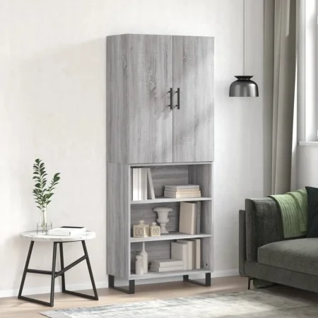 Aparador alto madera contrachapada gris sonoma 69,5x34x180 cm de vidaXL, Aparadores - Ref: Foro24-3196097, Precio: 128,19 €, ...