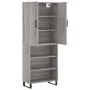 Aparador alto madera contrachapada gris sonoma 69,5x34x180 cm de vidaXL, Aparadores - Ref: Foro24-3196097, Precio: 128,19 €, ...