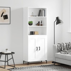 Hohes weißes Sperrholz-Sideboard 69,5 x 34 x 180 cm von vidaXL, Sideboards - Ref: Foro24-3189957, Preis: 154,63 €, Rabatt: %