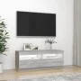 Mueble de TV con luces LED gris Sonoma 100x35x40 cm de vidaXL, Muebles TV - Ref: Foro24-815721, Precio: 61,13 €, Descuento: %