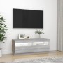 TV-Schrank mit LED-Leuchten Sonomagrau 100x35x40 cm von vidaXL, TV-Möbel - Ref: Foro24-815721, Preis: 62,13 €, Rabatt: %