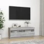 Mueble de TV con luces LED gris Sonoma 100x35x40 cm de vidaXL, Muebles TV - Ref: Foro24-815721, Precio: 61,13 €, Descuento: %