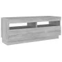 Mueble de TV con luces LED gris Sonoma 100x35x40 cm de vidaXL, Muebles TV - Ref: Foro24-815721, Precio: 61,13 €, Descuento: %