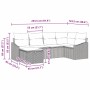 Conjunto de sofá de jardín con cojín 6 pcs Gris Claro Gris