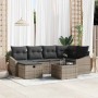 Conjunto de sofá de jardín con cojín 7 pcs Gris