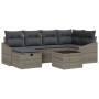Conjunto de sofá de jardín con cojín 7 pcs Gris