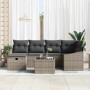 Conjunto de sofá de jardín con cojín 7 pcs Gris