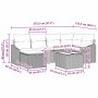 Conjunto de sofá de jardín con cojín 7 pcs Gris