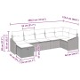 Conjunto de sofá de jardín con cojín 7 pcs Beige Poliratán
