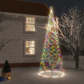 Árbol de Navidad con poste de metal 1400 LEDs de colores 5 m
