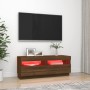 TV-Schrank mit LED-Leuchten Eiche braun 100x35x40 cm von vidaXL, TV-Möbel - Ref: Foro24-815722, Preis: 62,23 €, Rabatt: %