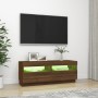 TV-Schrank mit LED-Leuchten Eiche braun 100x35x40 cm von vidaXL, TV-Möbel - Ref: Foro24-815722, Preis: 62,23 €, Rabatt: %