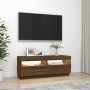 TV-Schrank mit LED-Leuchten Eiche braun 100x35x40 cm von vidaXL, TV-Möbel - Ref: Foro24-815722, Preis: 62,23 €, Rabatt: %