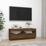 TV-Schrank mit LED-Leuchten Eiche braun 100x35x40 cm von vidaXL, TV-Möbel - Ref: Foro24-815722, Preis: 62,23 €, Rabatt: %