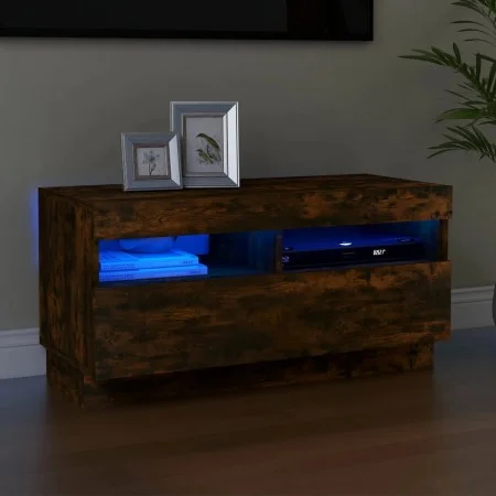 TV-Schrank mit LED-Leuchten, Farbe Eiche geräuchert, 80 x 35 x 40 cm von vidaXL, TV-Möbel - Ref: Foro24-815723, Preis: 52,37 ...