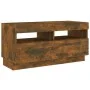 Mueble de TV con luces LED color roble ahumado 80x35x40 cm de vidaXL, Muebles TV - Ref: Foro24-815723, Precio: 52,37 €, Descu...